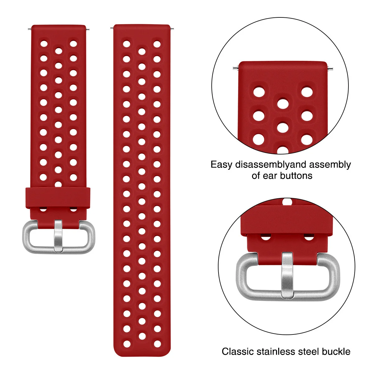 Ремешок силиконовый сменный для наручных часов водонепроницаемый спортивный