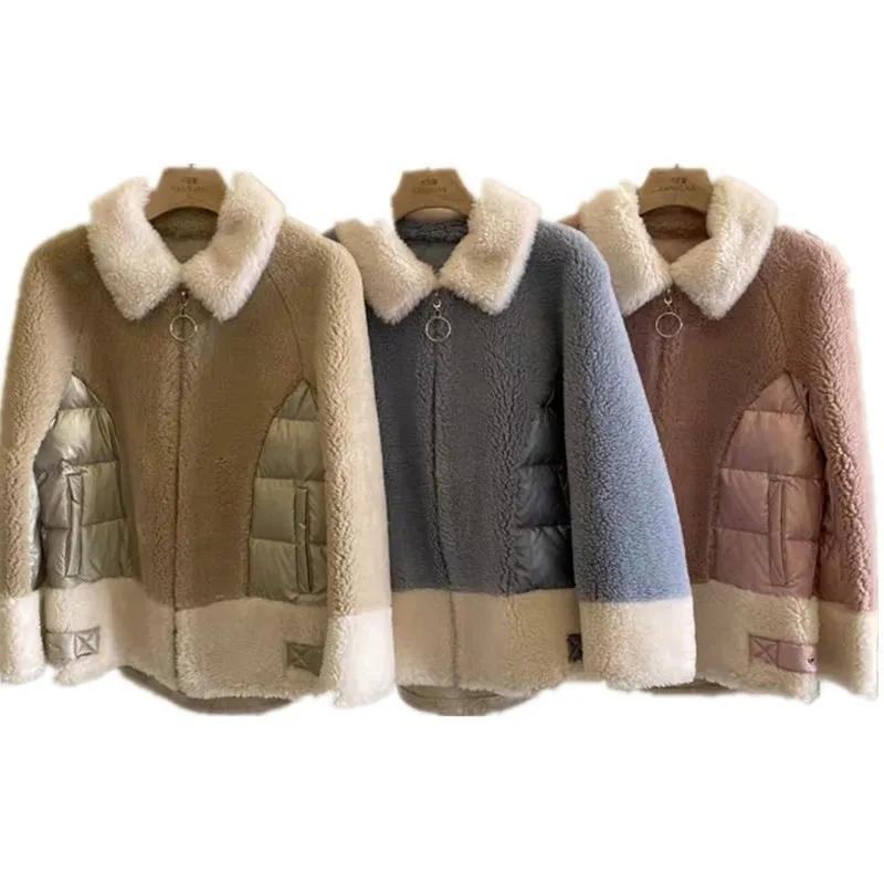 

2020 Winter New Double-Sided Cashmere Coat Women's Wool Padded Woolen Coat Particle Velvet down Jacket coats jackets women