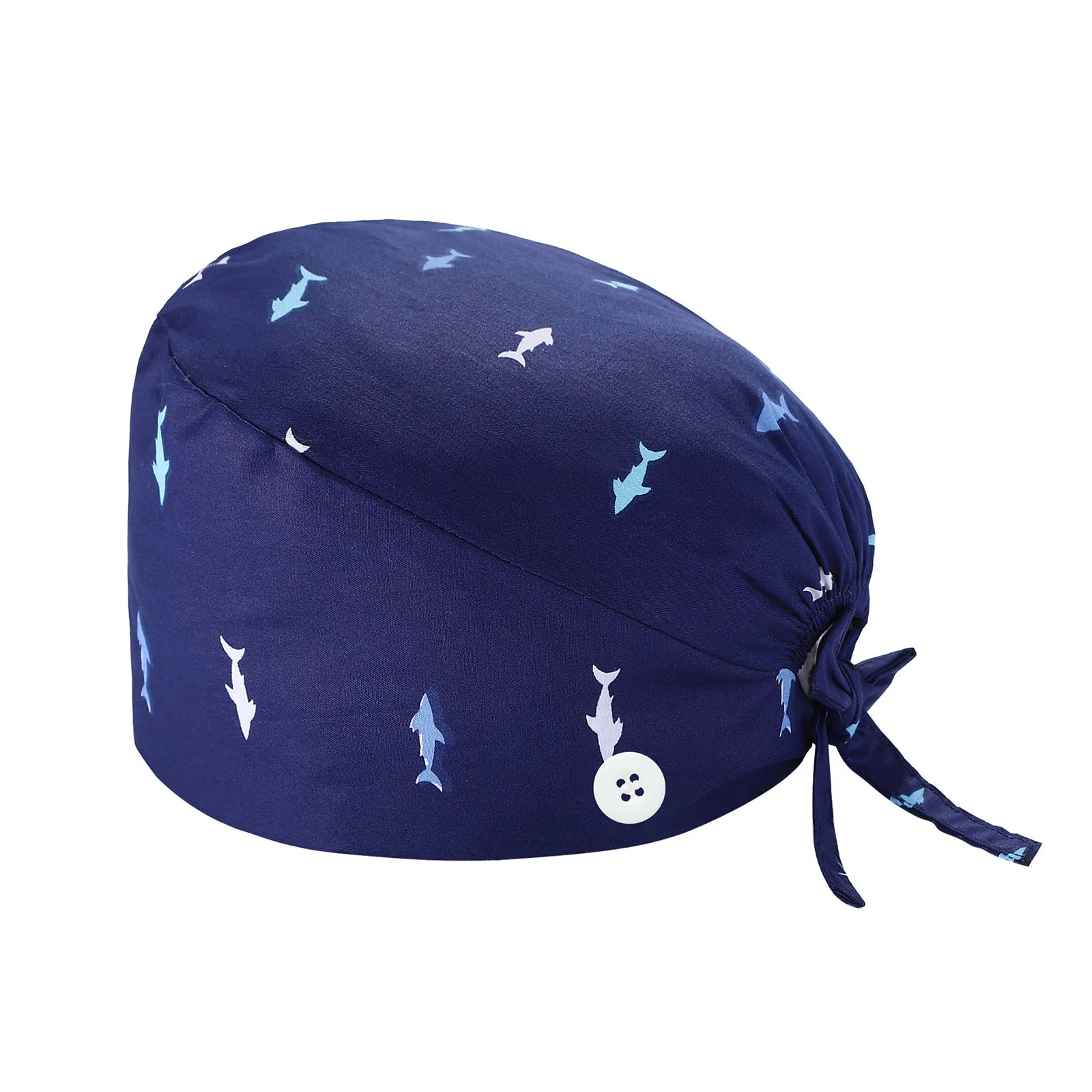 

Gorro Enfermera Nurse Working Scrubs Cap Cartoon Animal Printing Hat Sweatband Buttons Tie Back Adjustable Nurse Accessories c4