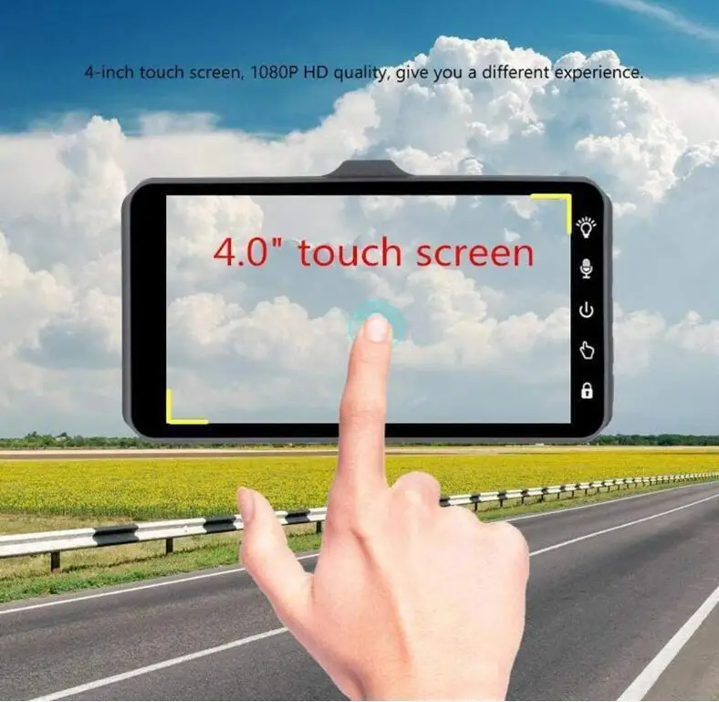 

4" Full HD 1080P IPS Car Camera Dual Lens Dash Cam Night Vision Recorder G-sensor Parking Front+Rear Car DVR
