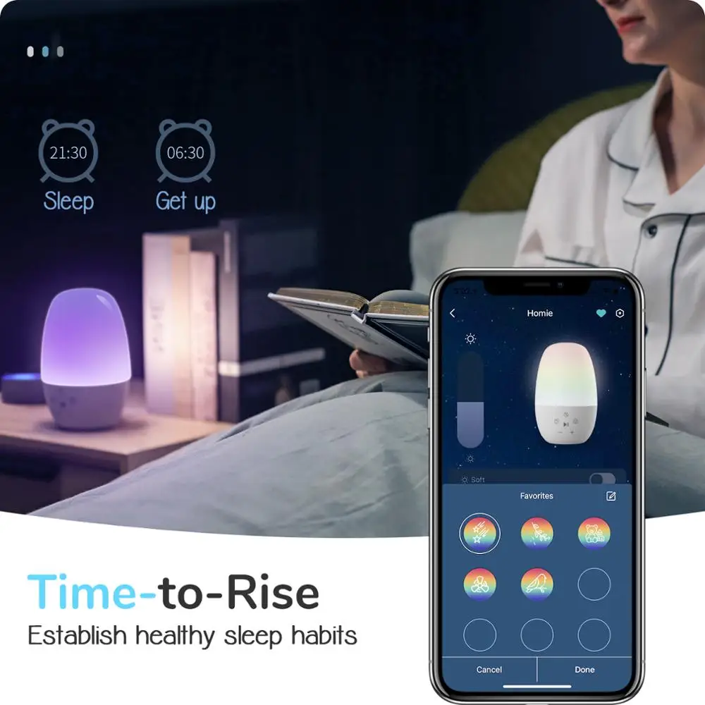 Умный светодиодный ночсветильник HeimVision N600S цифровой будильник музыкальная лампа