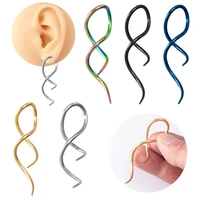 1pc twist taper hanging loop earring surgical steel ear weights hanger helix tragus stretcher expander piercing body jewelry 12g