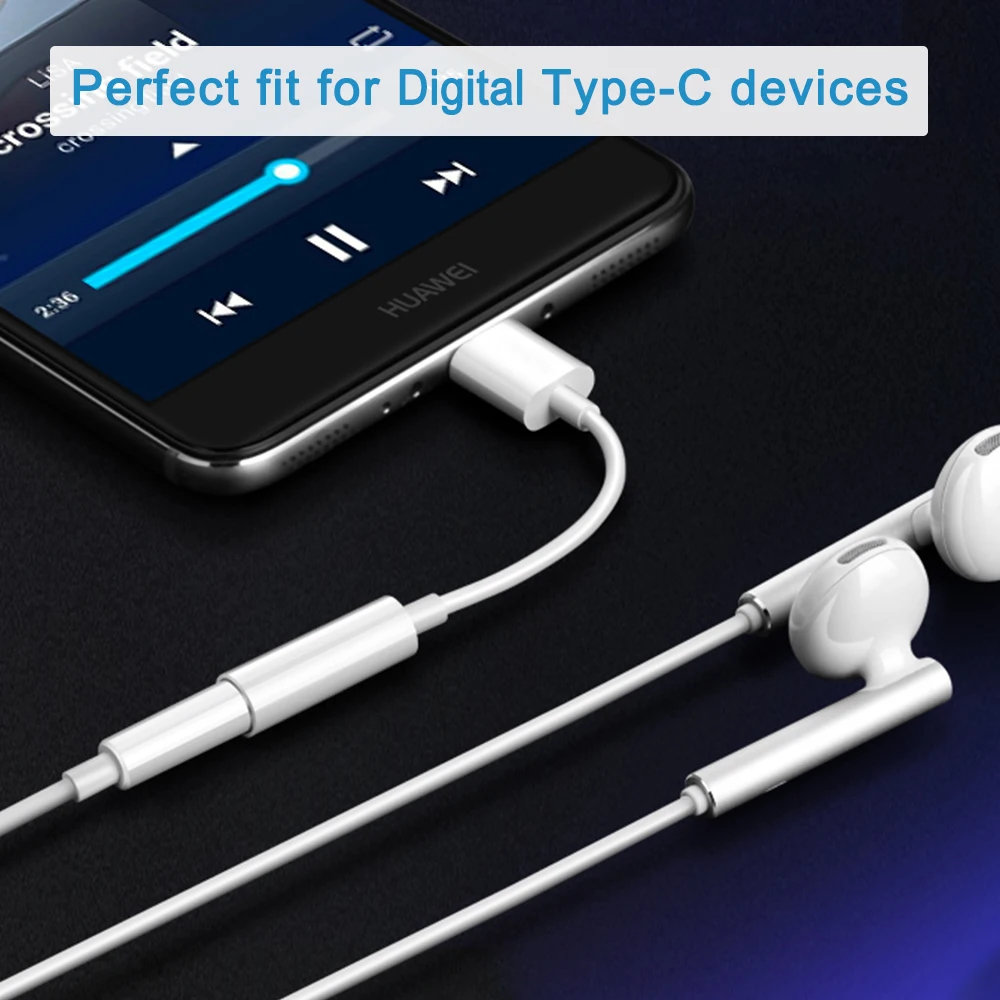 USB C до 3 5 мм Aux разъем для стереонаушников адаптер цифровой аудио 24BIT HD type-C кабель