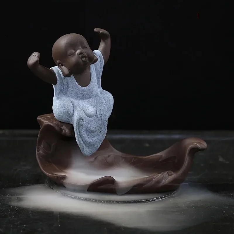 Креативный милый маленький монах благовония горелка с Буддой дымчатый водопад