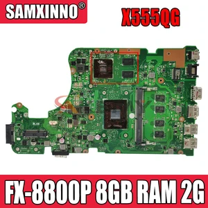 akemy for asus x555yi x555ya x555d a555dg x555qg x555y notebook mainboard motherboard fx 8800p cpu 8gb ram 2g gpu tested full ok free global shipping