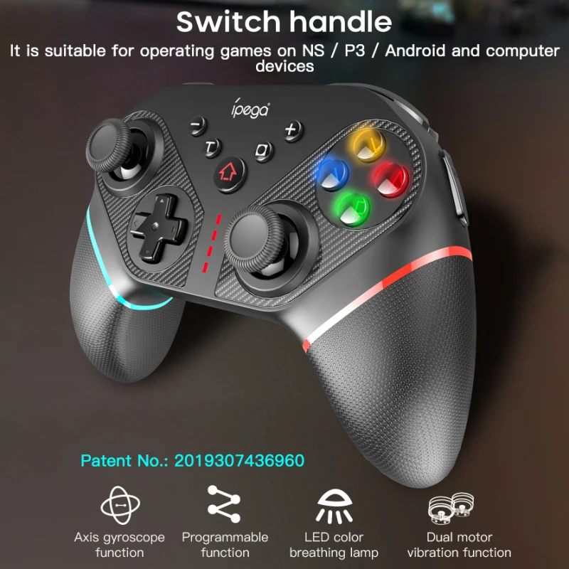 

Беспроводной Bluetooth геймпад для консоли NS Switch, игровой USB джойстик с вибрацией