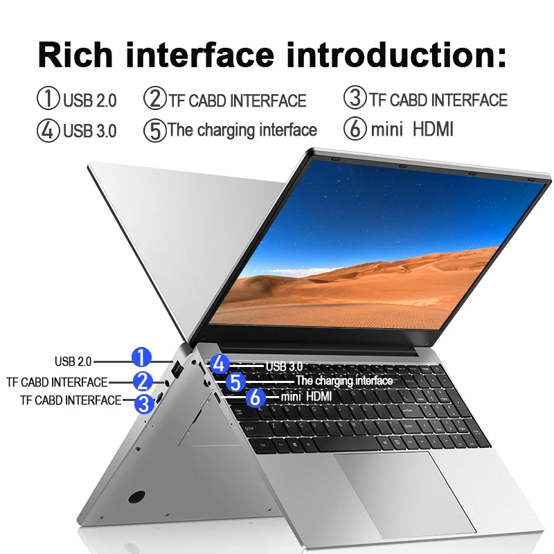 Free ship 15.6 Inch Intel i7 fast Laptop 16GB RAM 1TB SSD HDD Metal Body 1080P Windows 10 Keyboard Dual Band WiFi Gaming Laptop