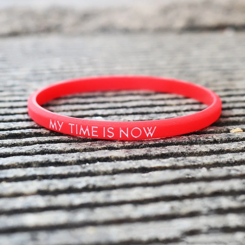 Модный силиконовый браслет My Time Is Now, силиконовый браслет для мужчин и женщин, браслет ubber, браслет для спорта на открытом воздухе, ремешок, подарки