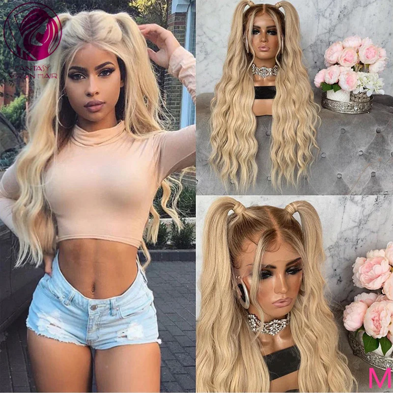 

Парик с волнистыми кружевами и эффектом омбре 4/613, парики из коричневых светлых человеческих волос, фронтальные парики 13x 4/13x6, Длинные безкл...