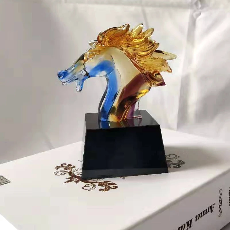 SPECTACULAR COLORED GLAZE HORSE COLLECTIBLE FIGURINE STATUE MURANO GLASS BLOWN ARTWORK ANIMAL PAPERWEIGHT GIFT HOME DECOR | Дом и сад