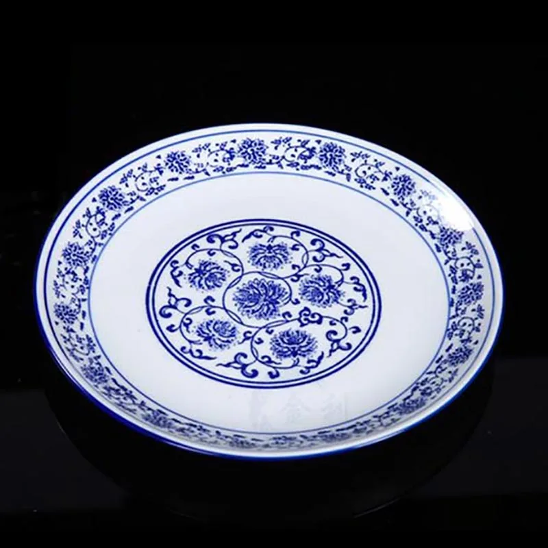 6 10 дюймов сине белые фарфоровые тарелки для еды Цзиндэчжэнь Круглая