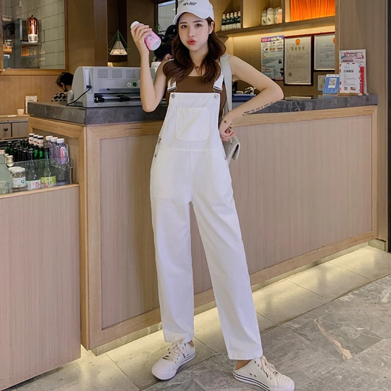 Джинсовые комбинезоны комбинезон Для женщин 2021 широкие мешковатые джинсы для в