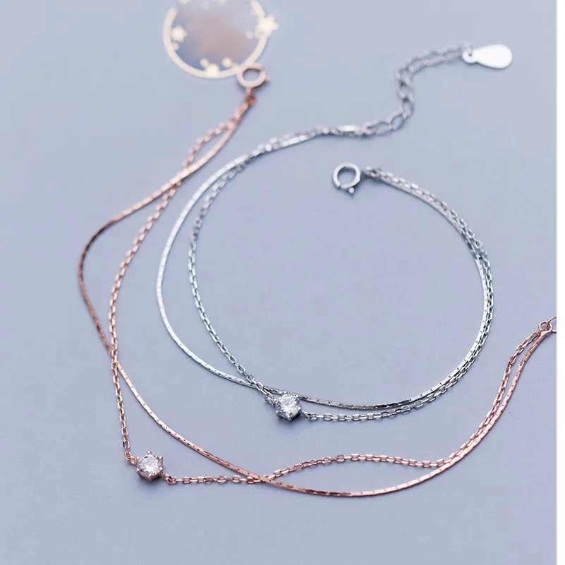 925 стерлингового серебра 4 мм кубический цирконий камень заявление розовое