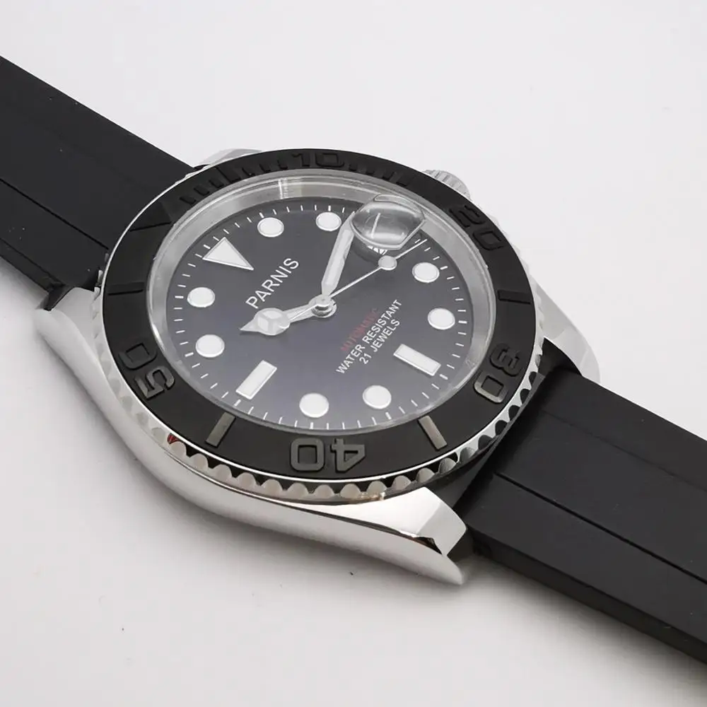 Мужские автоматические механические часы с календарем и сапфировым ремешком 41