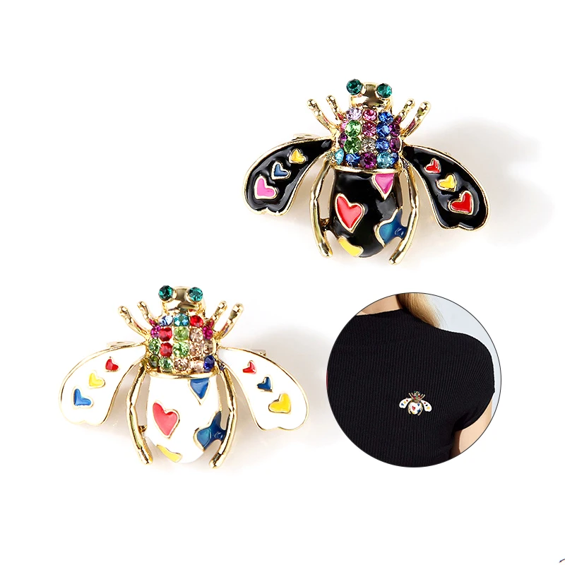 Colorful Crystal Bee Brooch Jewelry Luxury Pin For Women Enamel Insect Honeybee Handbag Hanging Gift | Украшения и аксессуары