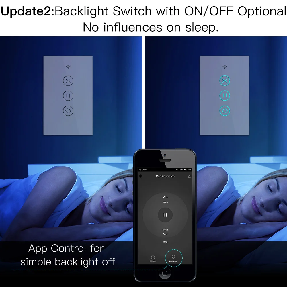 US EU WiFi RF433 Smart Touch Curtain Roller Blinds Motor Switch Tuya Life App Remote Control Works with Alexa Google Home | Обустройство