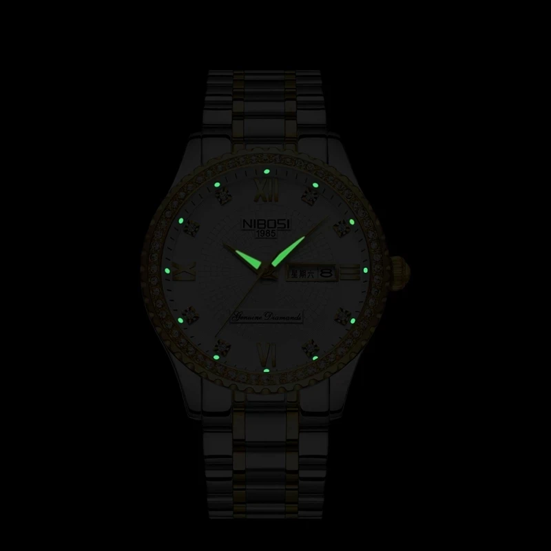 NIBOSI Couple Watch Mens Watches Top Brand Luxury Luminous Quartz Watch Women Ladies Dress Wristwatch Fashion Casual Lover Clock
