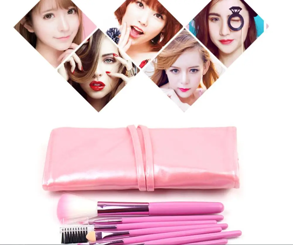 Профессиональный набор из 7 предметов кистей для макияжа портативная