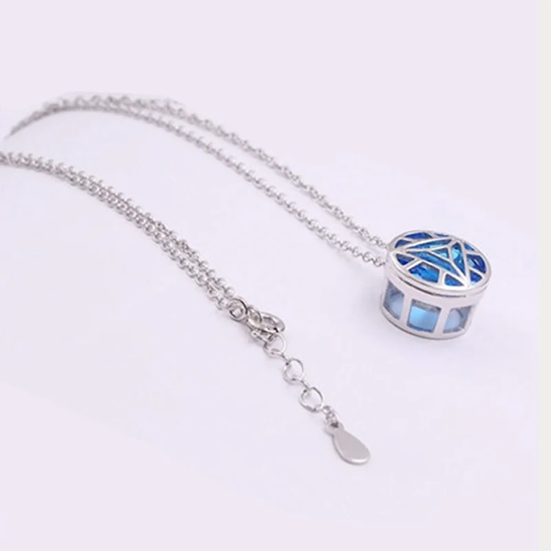 Ожерелье с подвеской Arc Reactor, Круглая Подвеска из серебра 925 пробы, ожерелье s, ювелирные изделия для мужчин и женщин, бижутерия для косплея, рождественский подарок