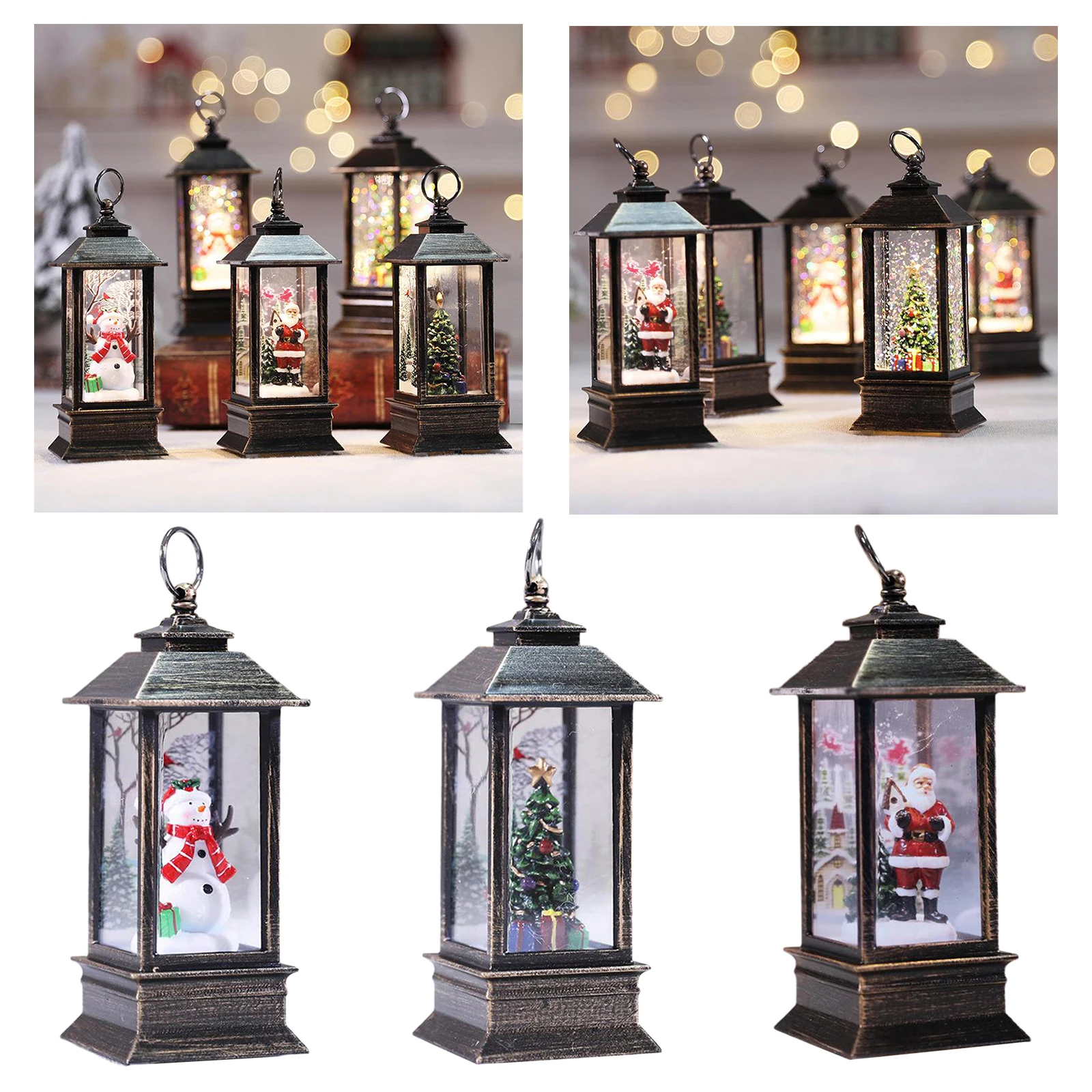 

Glitter Swirl Lantern LED Glow Accenet Lamp Festival Christmas Ornament