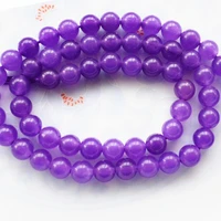 fashion purple round stone chalcedony jades loose beads 4mm 6mm 8mm 10mm 12mm high grade women jewelry finding 15inc ye415