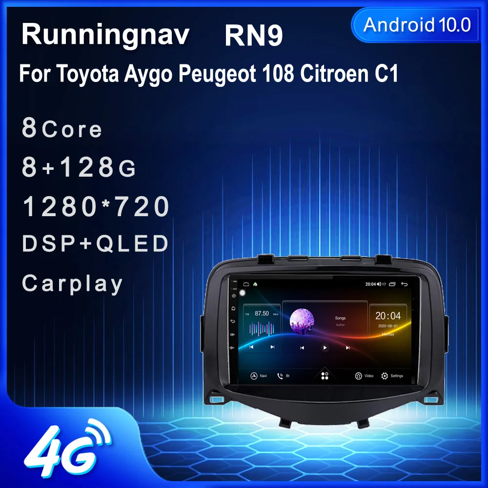 

4G LTE Android For Toyota Aygo Citroen C1 Peugeot 107 108 2014 Car Radio Multimedia Video Player Navigation GPS RDS no dvd