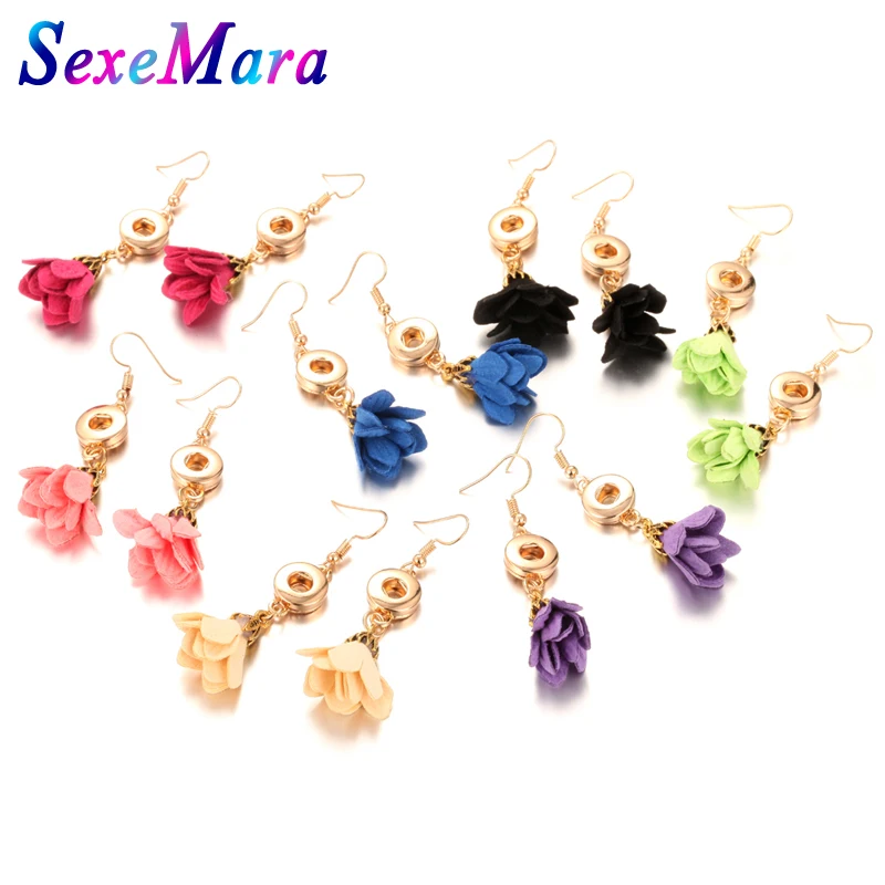 Цветок оснастки серьга в виде кнопки ювелирные изделия 12 мм и 18 кисточкой серьги