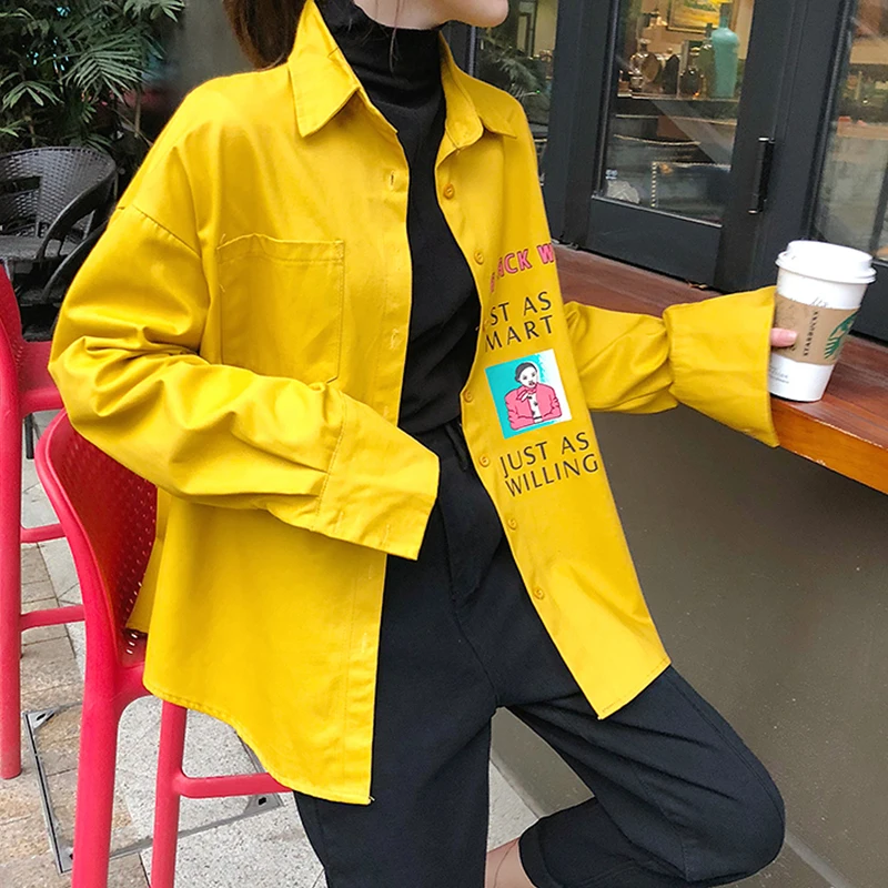 Новое поступление женские джинсы с буквенным принтом и длинным рукавом большие