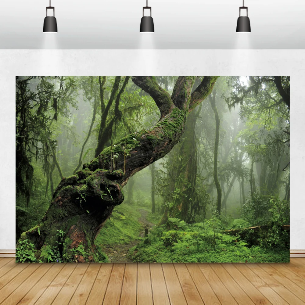 

Фотофон Laeacco с изображением весеннего пейзажа, джунглей, тропических лесов, деревьев, луга, дня рождения для фотостудии