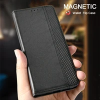 for infinix note 10 pro nfc case retro magnetic leather flip cover for infinix note 10 full protection card slot cover