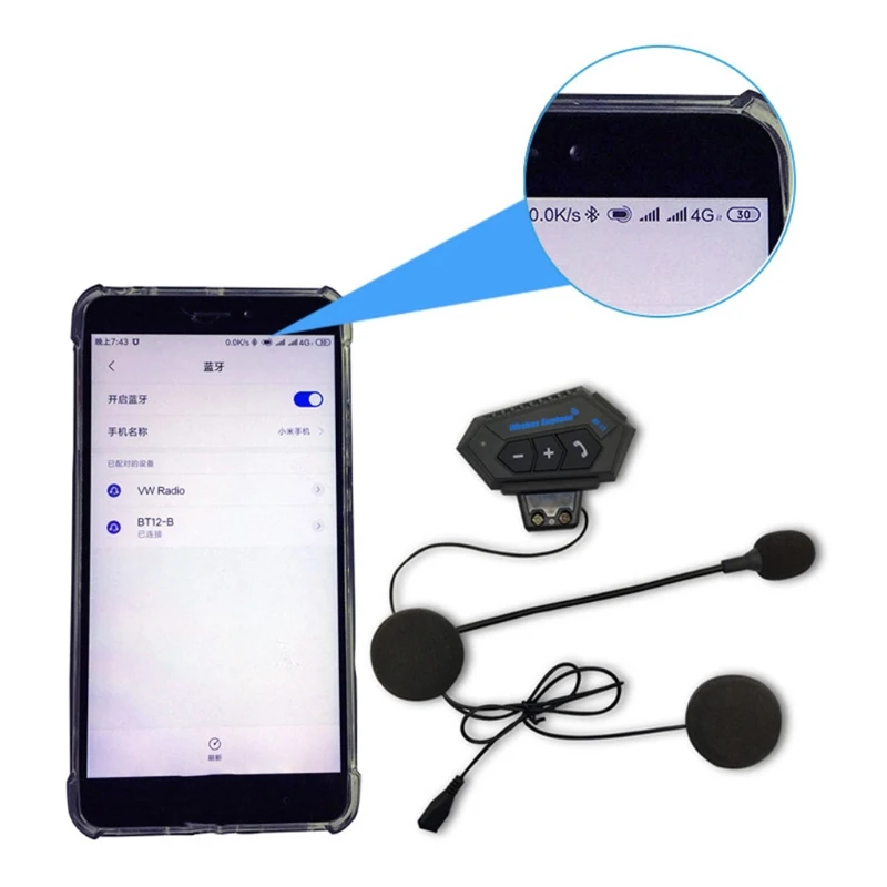 

Helmet intercom Wireless hands-free telephone call Kit B36B