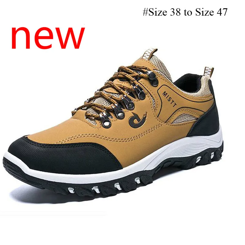 Spring and Autumn Man Sports Shoes Casual Wearable Hiking Sneakers Male Non-slip Running Quality Leather Large size 38-47 | Обувь