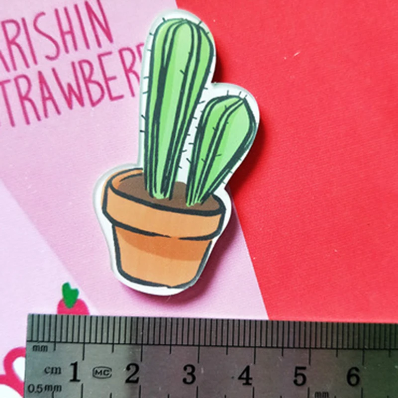 Рождественский мультяшный маленький кактус растение кокосовое дерево акриловая