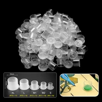 100pcs plastic disposable microblading tattoo ink cups caps permanent makeup eyebrow pigment sml size clear holder container