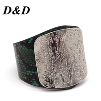 dd personality leopard bangle leather bracelet women with alloy buckle adjustable fashion bracelets bangles punk jewelry