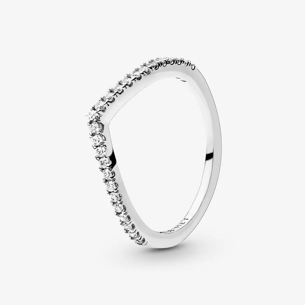

Pandora Rings For Women Jewelry Sterling Silver 925 Original Designer Wedding Diamond Sparkling Wishbone Ring 2021