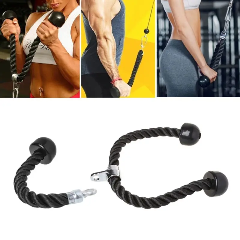 

Gym Fitness Equipment Tricep Rope with knurled handles Biceps Back Shoulders lateral Strength Training Bodybuilding Exercise