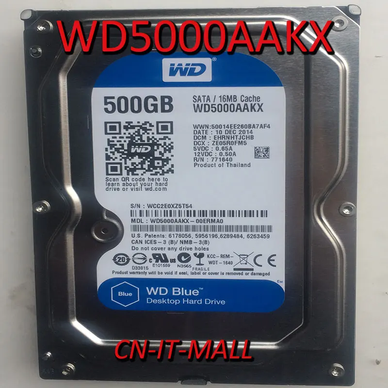 

WD5000AAKX Caviar Blue Internal HDD 500GB SATA III 16M 7200 RPM 3.5" for Desktop Computer