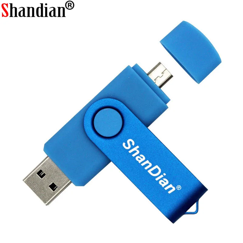SHANDIAN деловой пластиковый 2 в одном OTG USB флэш-накопитель портативный накопитель 4