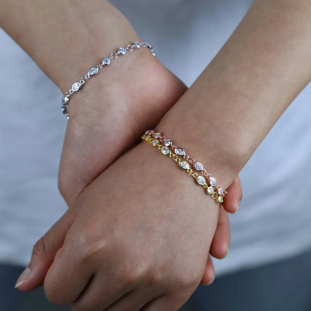 Женский браслет из серебра 925 пробы с фианитом 16 + 5 см | Украшения и аксессуары