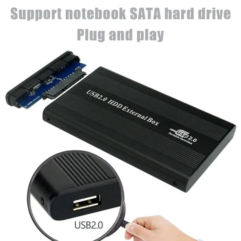 2,5 дюймов SSD жесткий диск Корпус SATA к USB2.0 HDD коробка алюминиевый сплав портативный внешний жесткий диск чехол для Win7/Win8/Mac OS