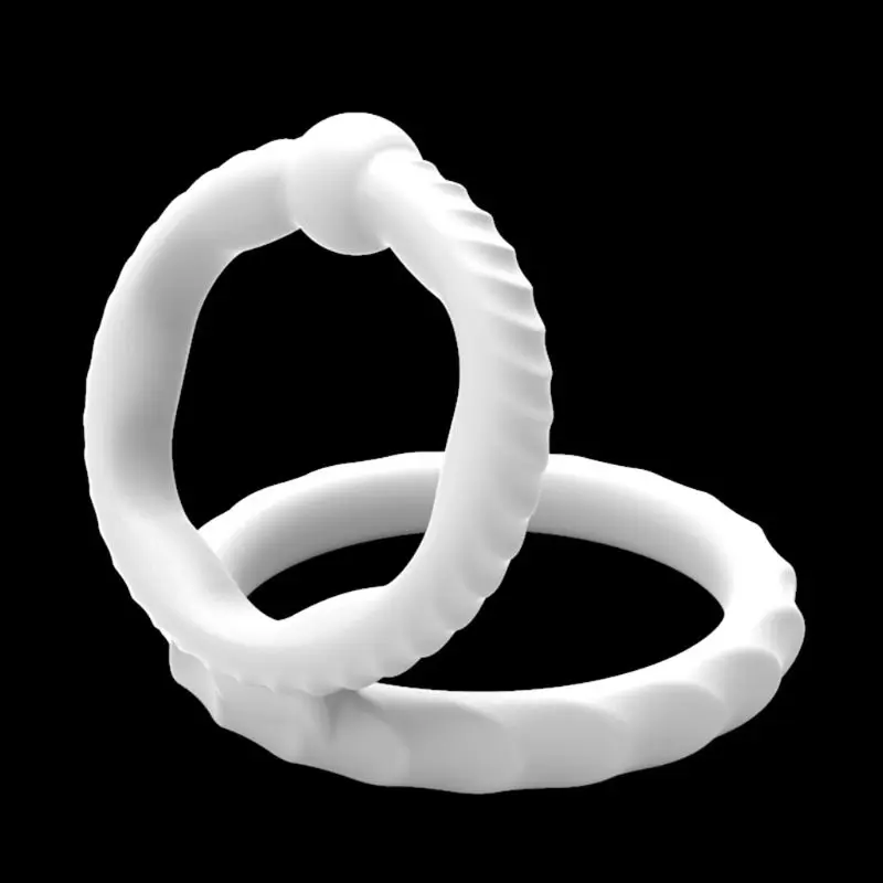 Силиконовое двойное кольцо для пениса премиум-класса растягивающееся более