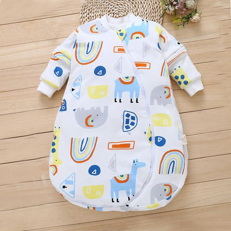 Color 3 Синий детский спальный мешок, хлопковый спальный мешок с длинными рукавами, мультяшный спальный мешок для новорожденных - Цвет: Color 3