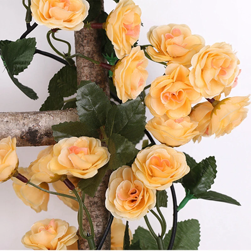 

Zerolife 220cm Silk Artificial Roses Ivy Flower Vine Flowers Green Garland For Home Wedding Garden Hanging Rattan Wall Decor