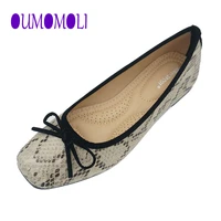 snake flat shoes women leather ballerinas round toe bowtie slip on ballet flats maternity loafers moccasins ladies casual flats
