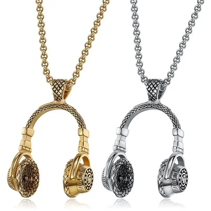 2019 новое ожерелье высокого качества панк наушники в стиле ретро медальон из