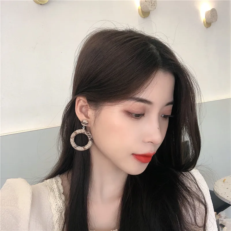 TIMEONLY Винтаж ткань решетки серьги большие круглые зима серьга Подарки для женщин