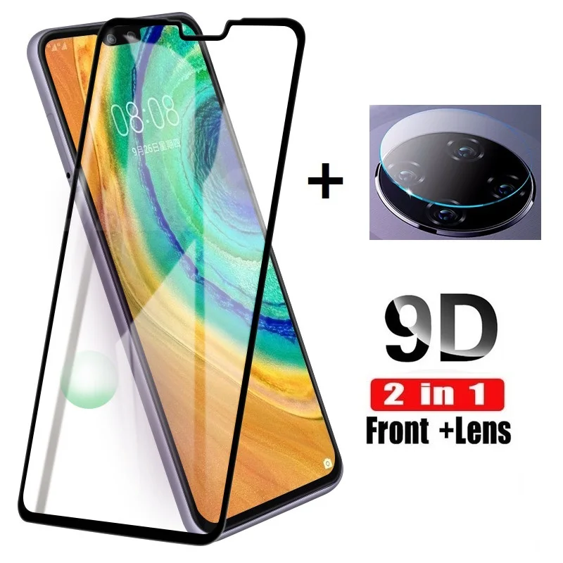 

2 in 1 Tempered Protective Glass for Huawei Mate 30 20 Honor 20 Pro Lite Glass Camera Lens Full Cover Screen Protector Film Foil