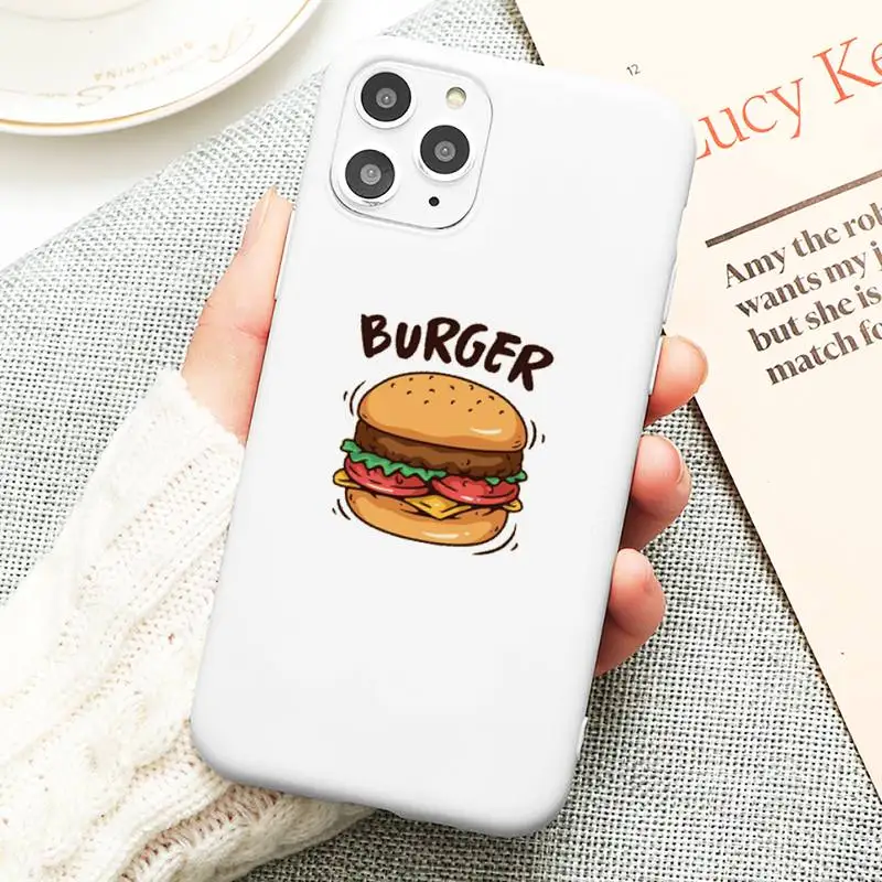 

cute hamburger Phone Case Liquid Phone Case for iPhone 11 Pro Max XR XS X Soft Candy Cover for iPhone 6 6S 7 8 Plus Cases