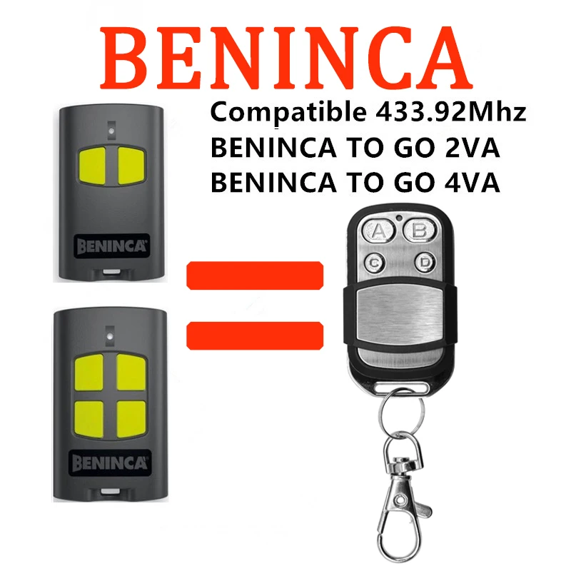 

Совместимый BENINCA TO.GO 4VA/TO.GO 2VA garagr пульт дистанционного управления дверью 433,92 mhz пульт дистанционного управления для ворот 433,92 mhz код прокатки